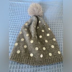 Grey Pompom Winter Hat - never worn